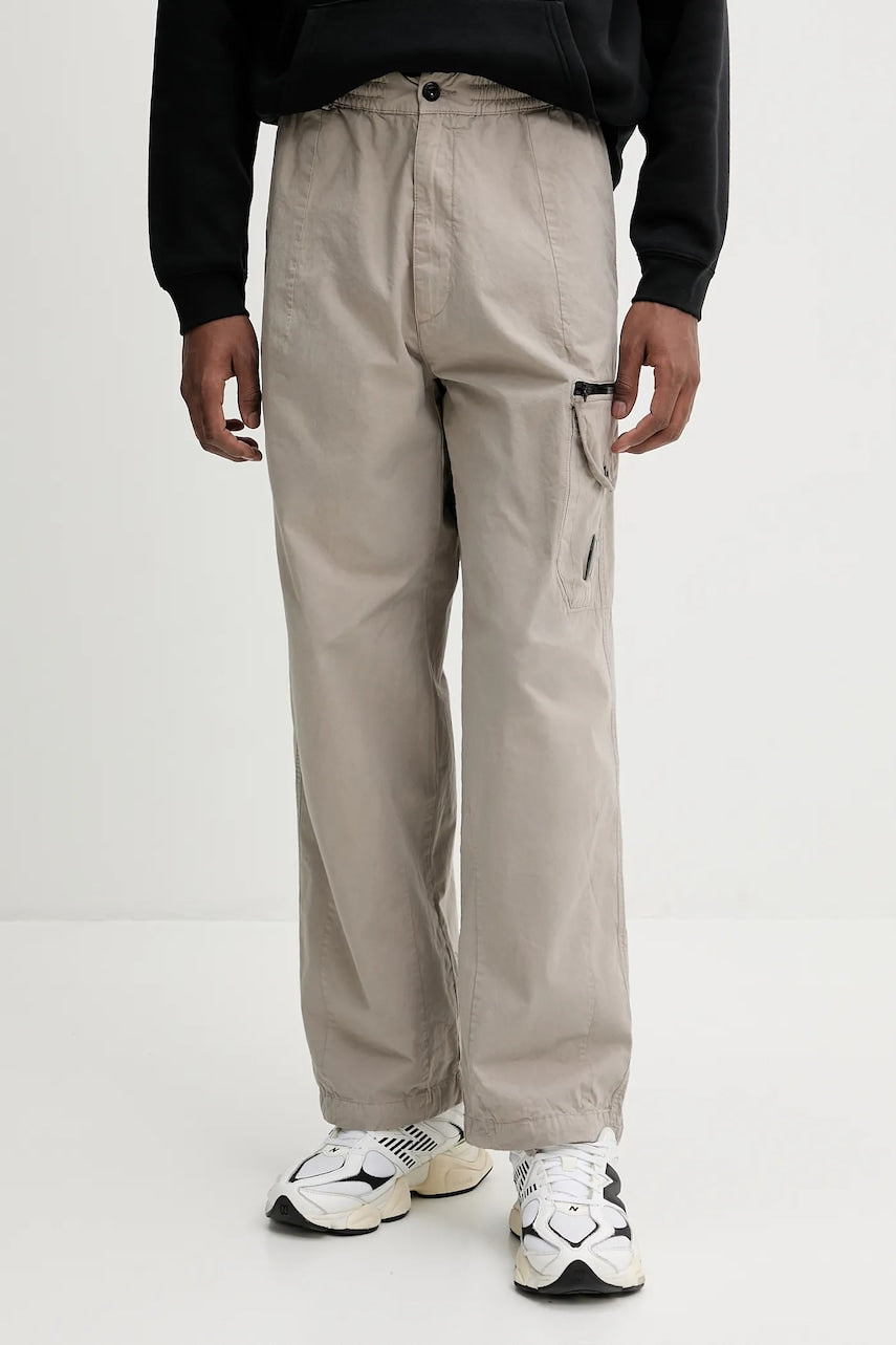 Pamučne hlače C.P. Company za muškarce, boja: bež, ravni kroj, 18CMPA094A006475G