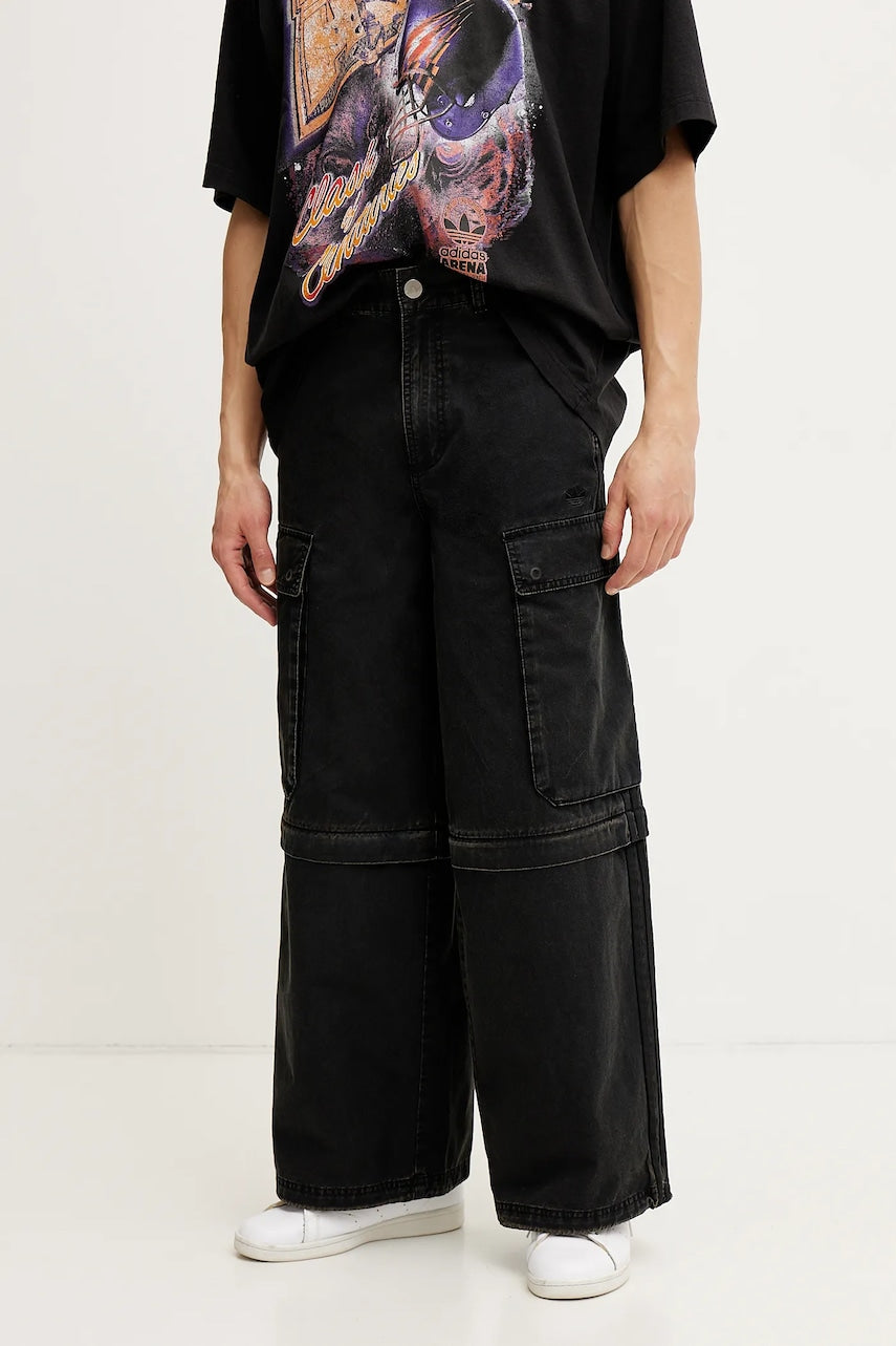 Pamučne hlače adidas Originals CARGO PANTS za muškarce, boja: crna, cargo kroj, JY6293