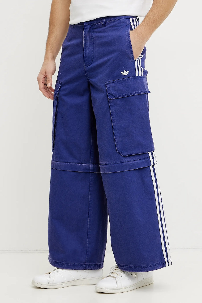 Pamučne hlače adidas Originals CARGO PANTS za muškarce, boja: ljubičasta, ravni kroj, JY6294