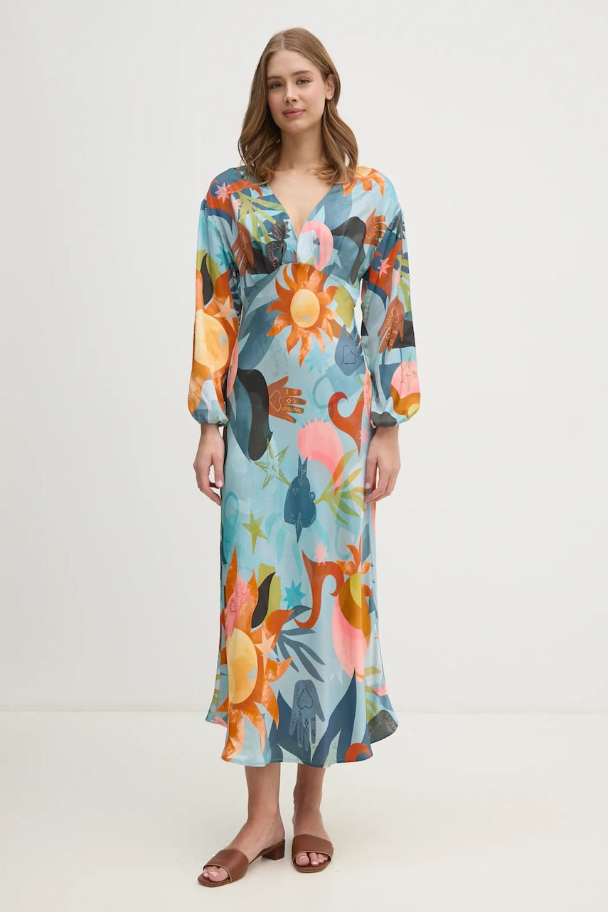 Haljina Never Fully Dressed Balearic Emma maxi, širi se prema dolje, NFDDR1767