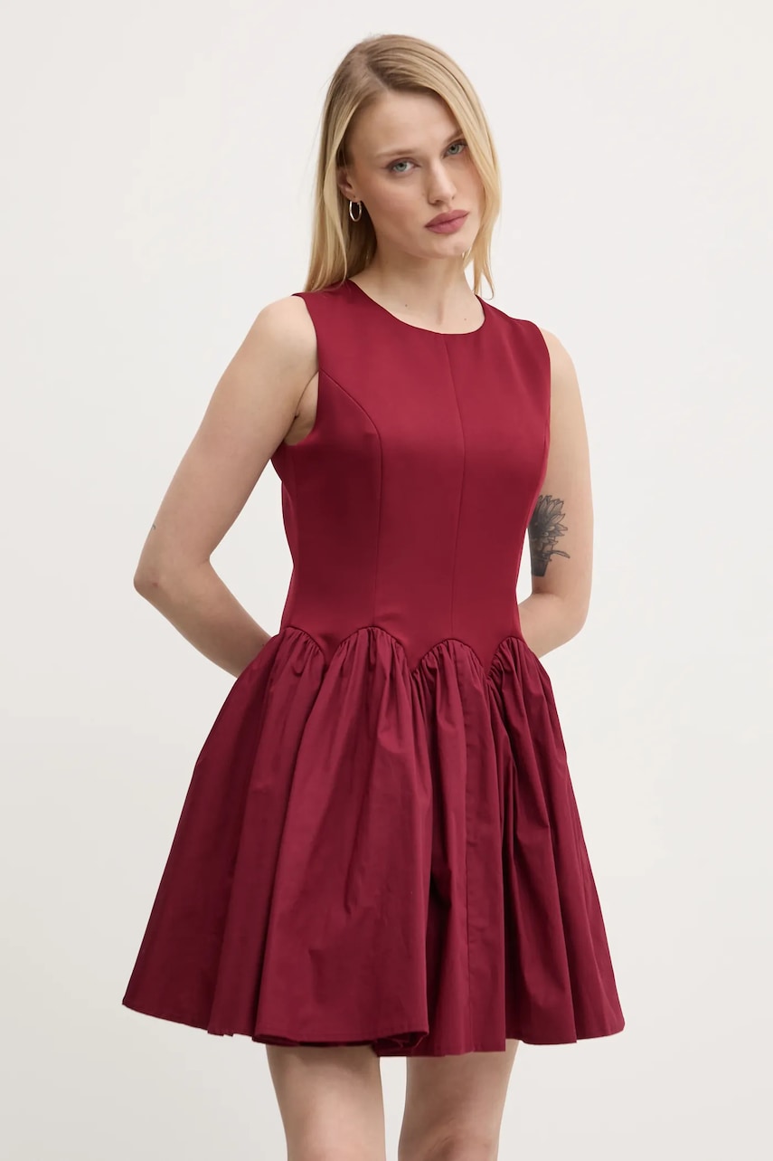 Obleka Never Fully Dressed Mini Monika bordo barva, NFDDR1918