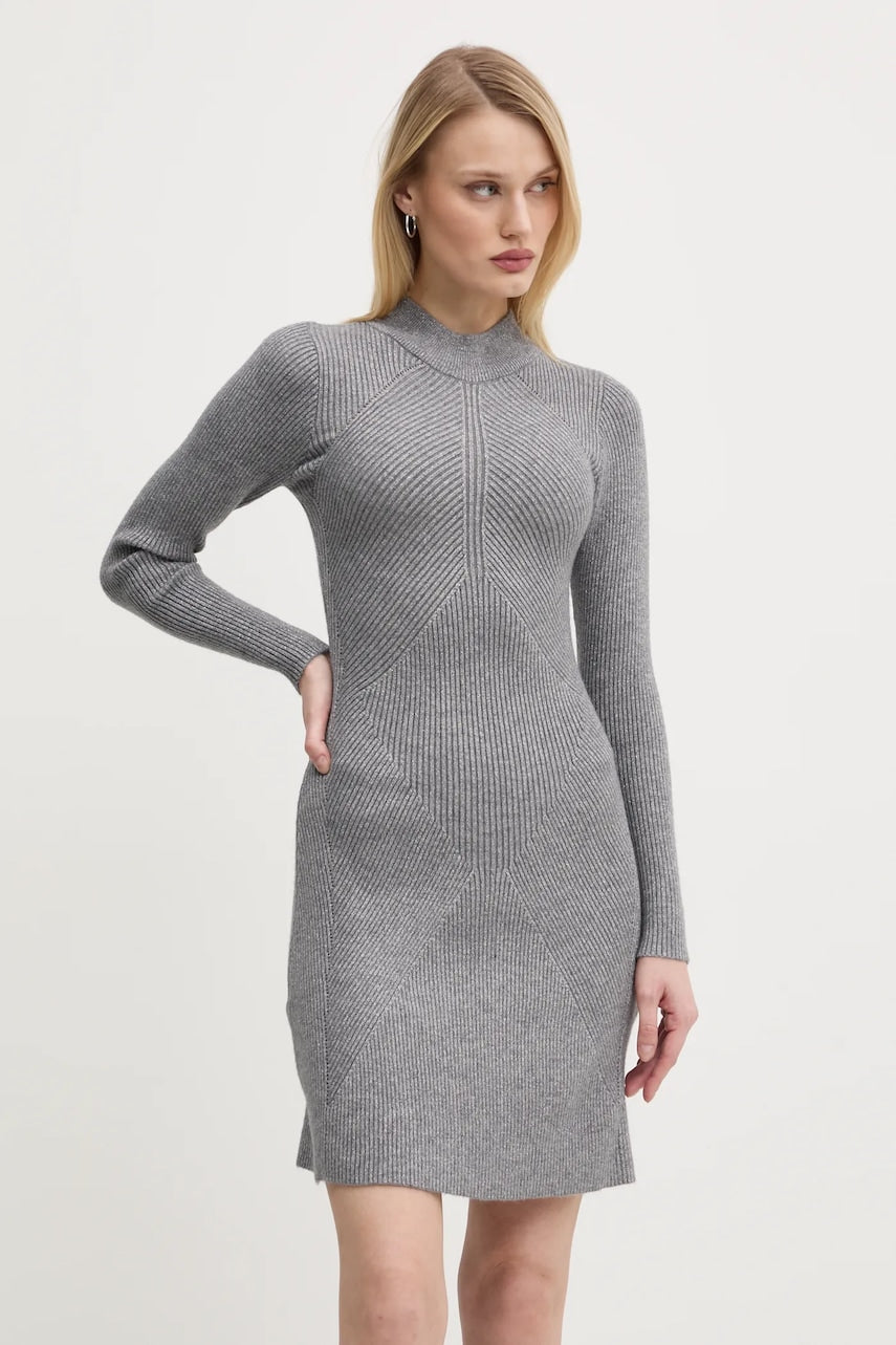 Haljina Never Fully Dressed Mini Suki boja: siva, mini, uska, NFDKN602