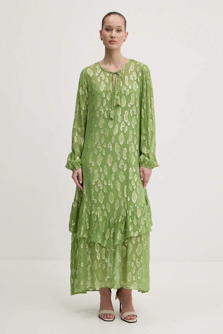 Haljina Never Fully Dressed boja: zelena, maxi, širi se prema dolje, NFDDR1838