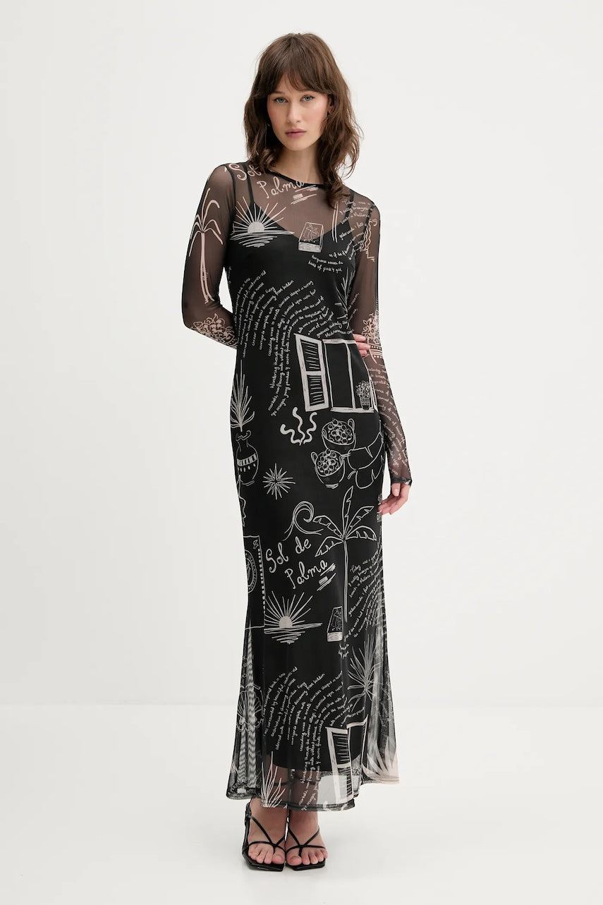 Haljina Never Fully Dressed boja: crna, maxi, ravna, NFDDR2010