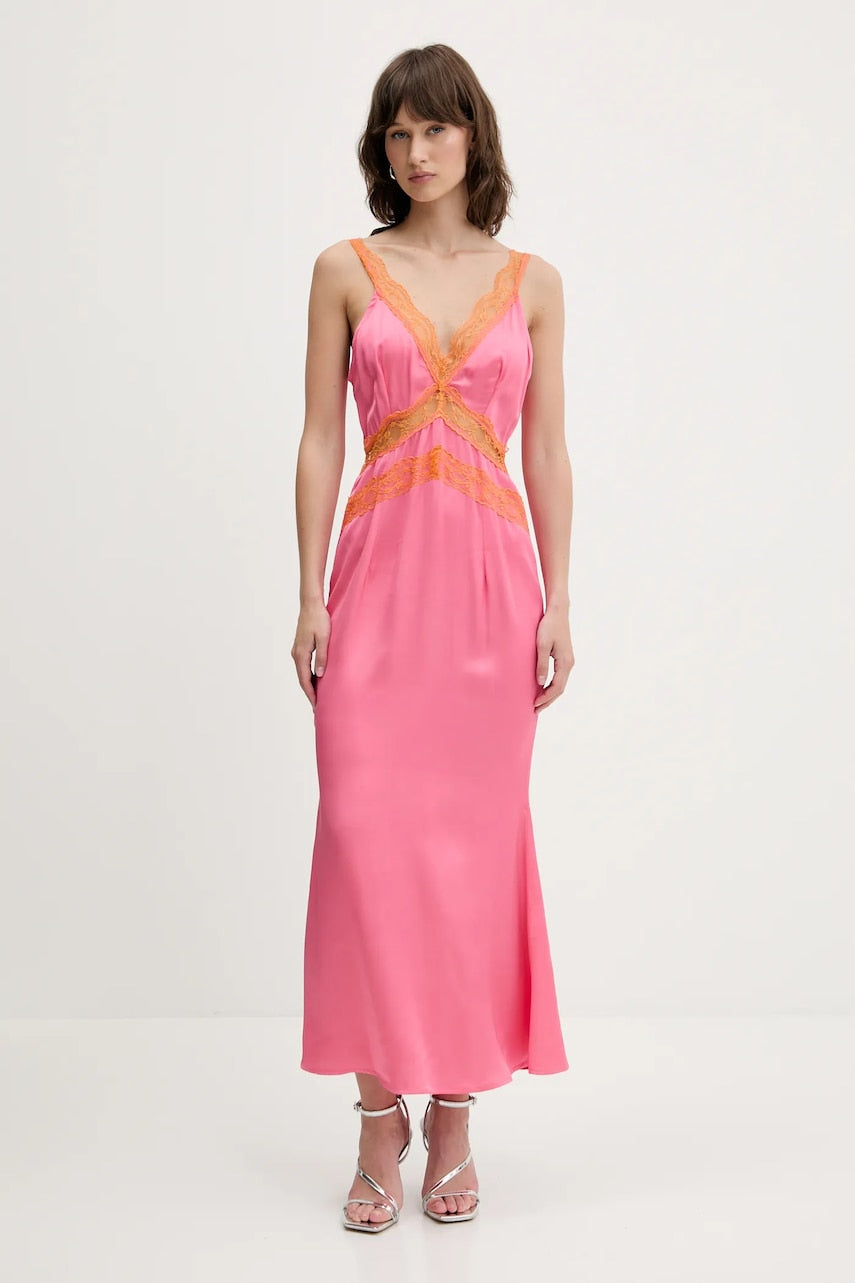 Haljina Never Fully Dressed boja: ružičasta, maxi, ravna, NFDDR2188