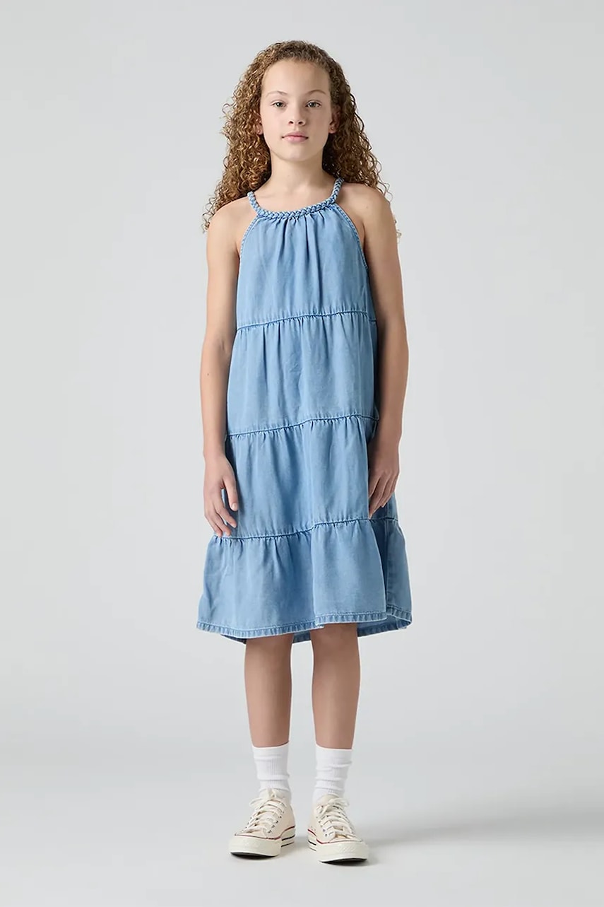 Dječja haljina Levi's HALTER TIERED DRESS midi, širi se prema dolje, 4EM228