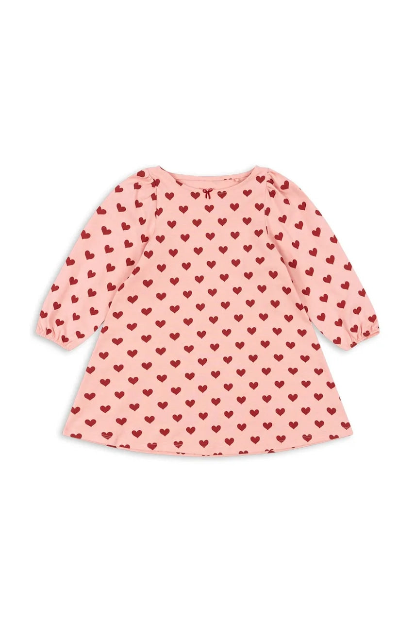 Dječja pamučna haljina Konges Sløjd DREY DRESS GOTS boja: ružičasta, mini, širi se prema dolje, KS102566