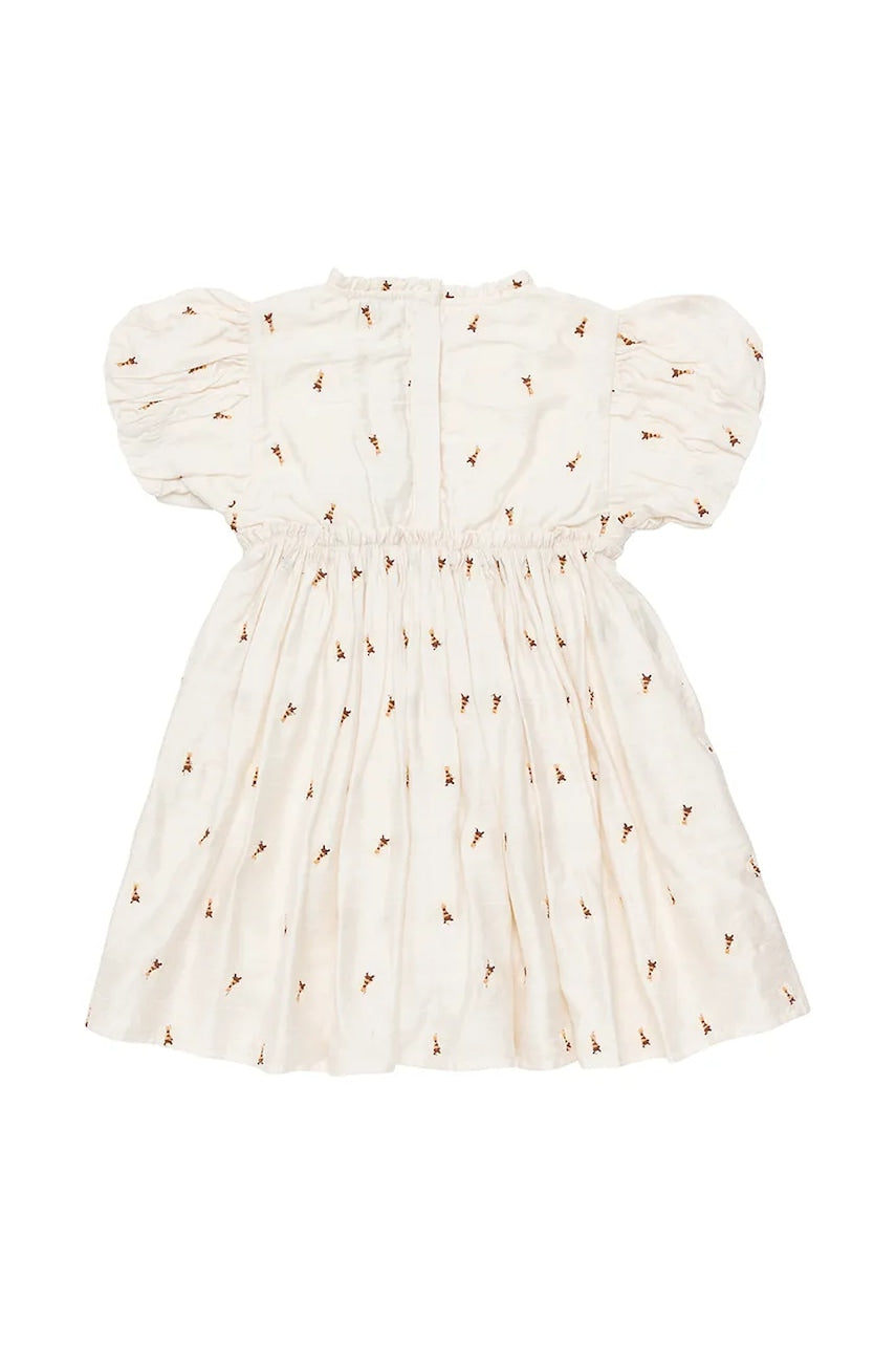 Dječja haljina Donsje Clarize Dress Bees boja: bijela, mini, širi se prema dolje, 4095002