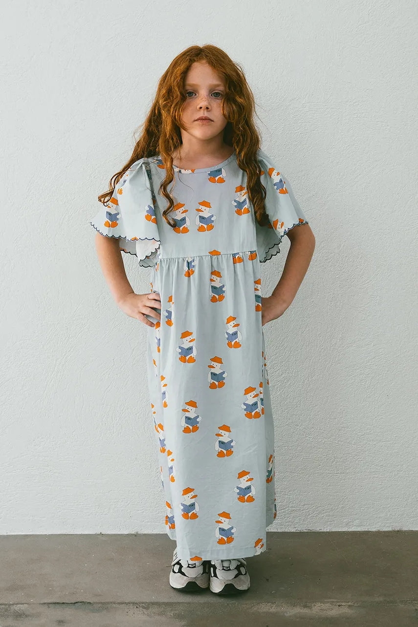 Dječja pamučna haljina Tinycottons READERS DRESS mini, ravna, SS25-180