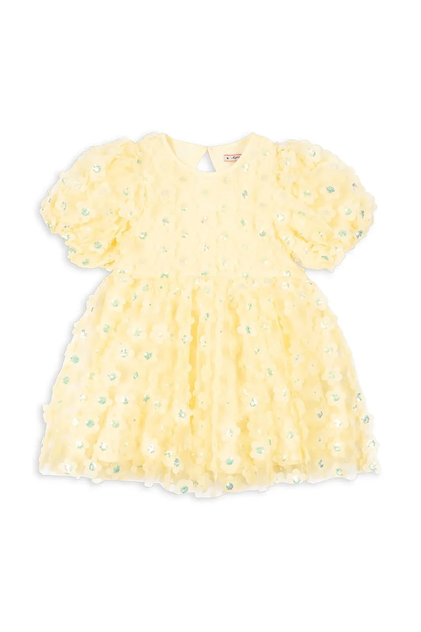 Dječja haljina Konges Sløjd EASTER SALLY DRESS boja: žuta, mini, širi se prema dolje, KS103557