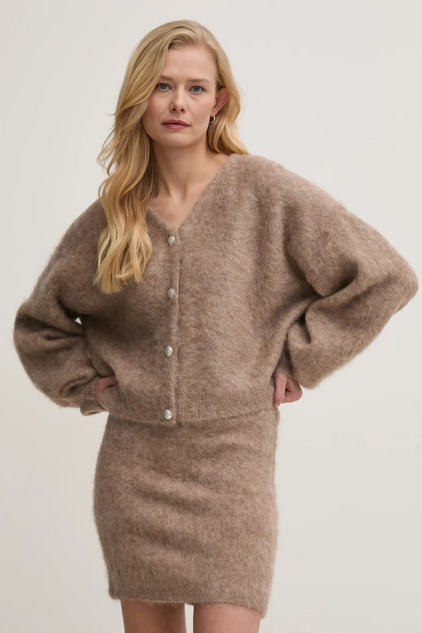 Vuneni kardigan Gestuz boja: bež, topli, 10909581