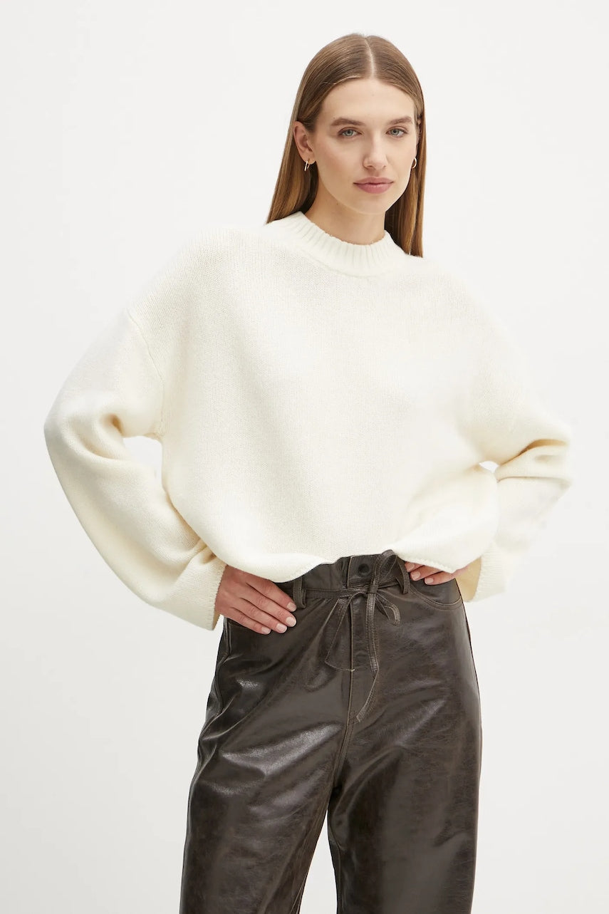 Vuneni pulover Day Birger et Mikkelsen Felice za žene, boja: bež, topli, DAY65243617