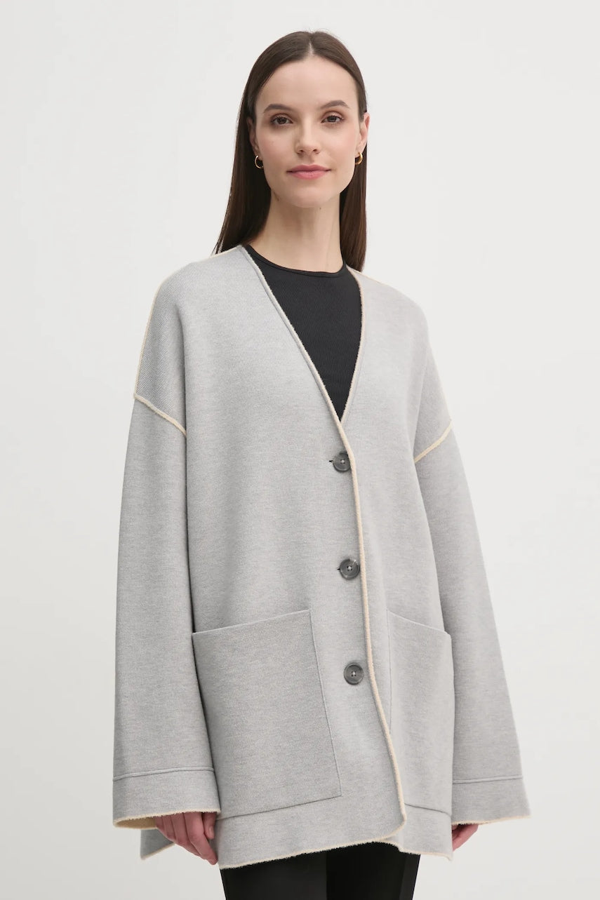 Dvostrani kardigan OUI boja: siva, topli, 90801