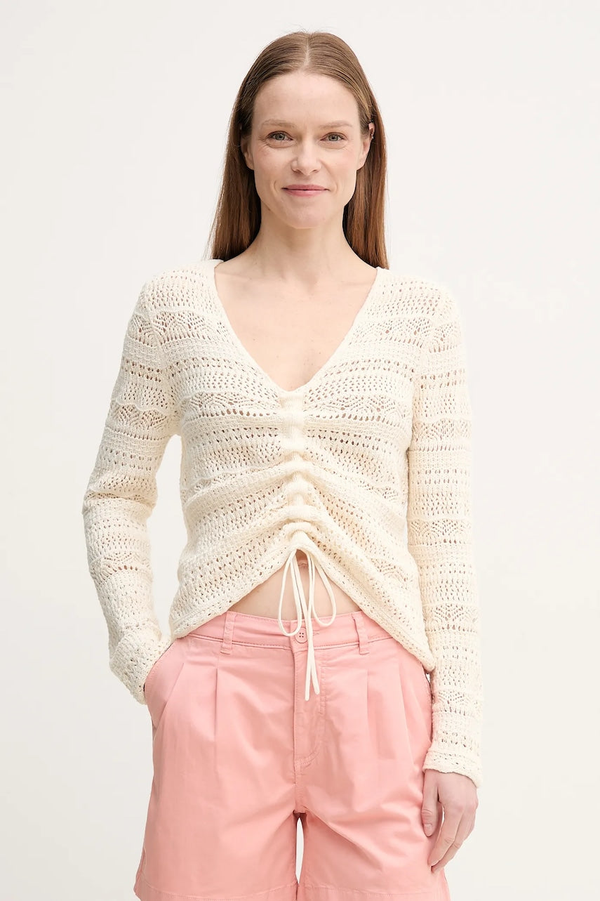 Pulover OUI za žene, boja: bež, topli, 92216