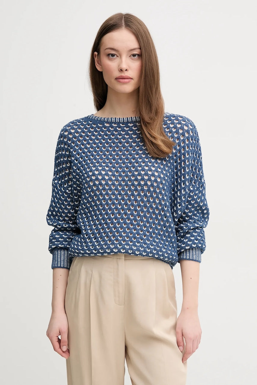 Pulover United Colors of Benetton boja: tamno plava, tople, 1194E10D9