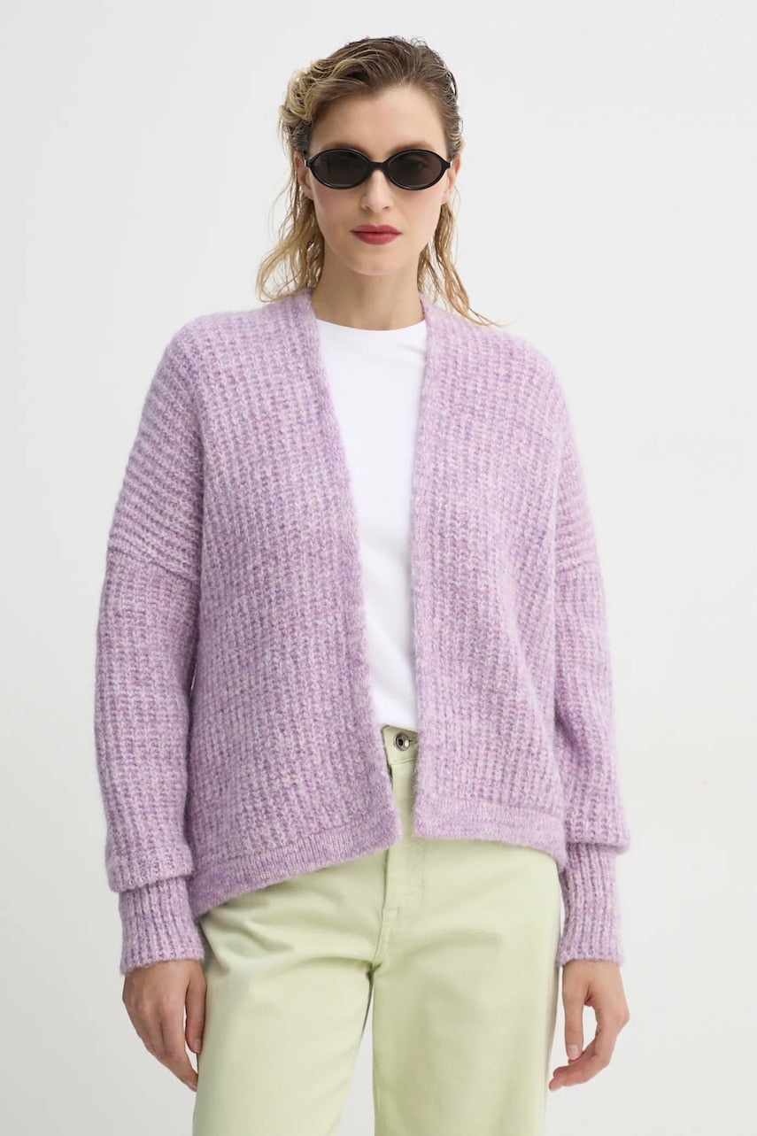 Kardigan American Vintage za žene, boja: ljubičasta, topli, EAST19AME25