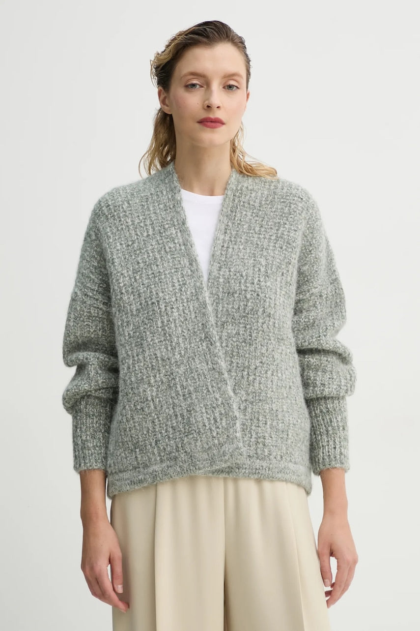 Kardigan American Vintage za žene, boja: zelena, topli, EAST19AME25