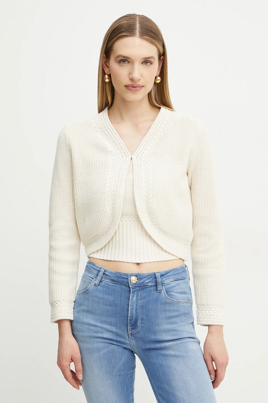 Kardigan Guess ERYNN za žene, boja: bež, topli, W5GR33 Z3M00