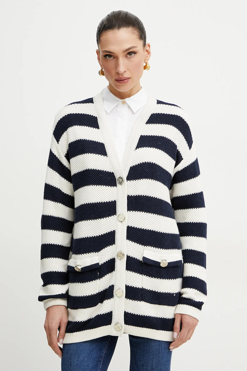 Kardigan s primjesom vune Guess SOFIA za žene, boja: bijela, topli, W5GR38 Z37L1