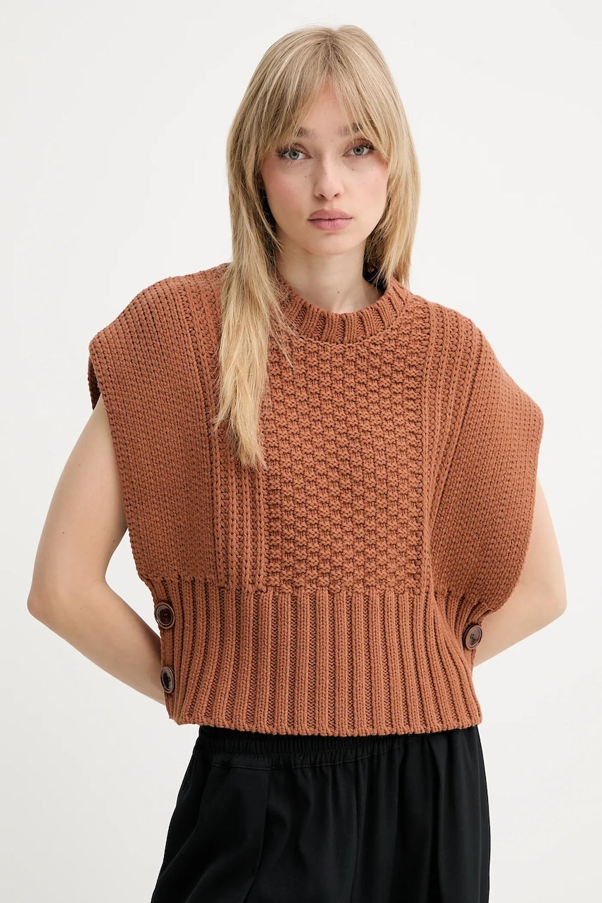 Prsluk Sessun boja: smeđa, tople, 25209026