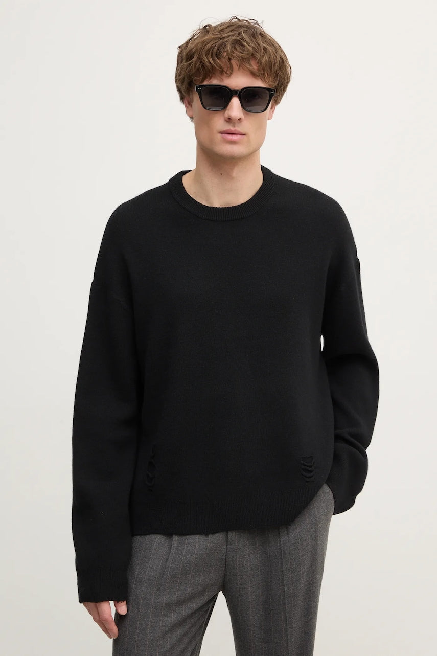 Vuneni pulover ZADIG&VOLTAIRE za muškarce, boja: crna, topli, KMSW00711