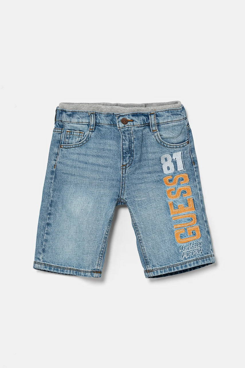 Otroške kratke hlače iz jeansa Guess mornarsko modra barva, N5GD01 D41E0