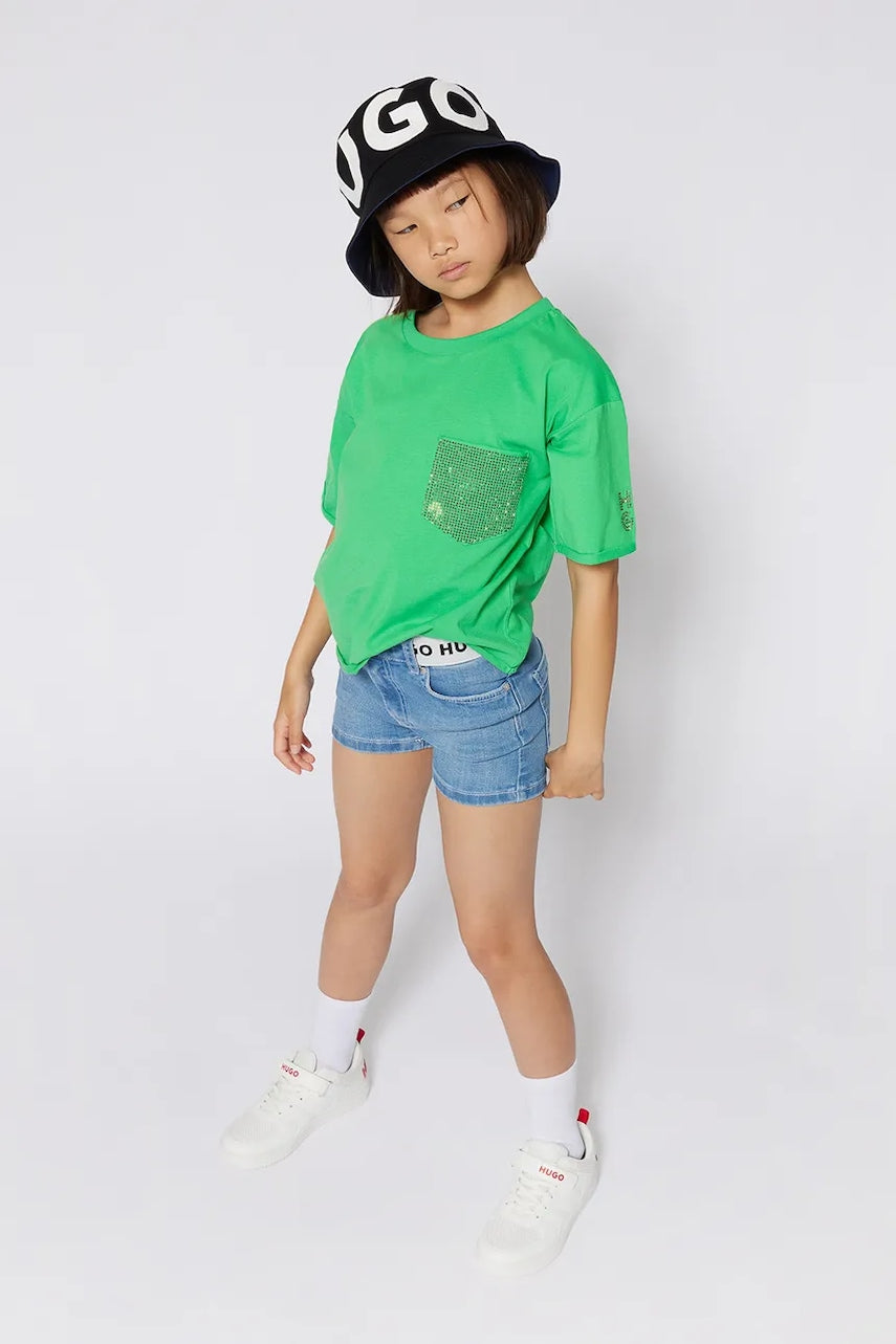 Otroške kratke hlače iz jeansa HUGO G00407