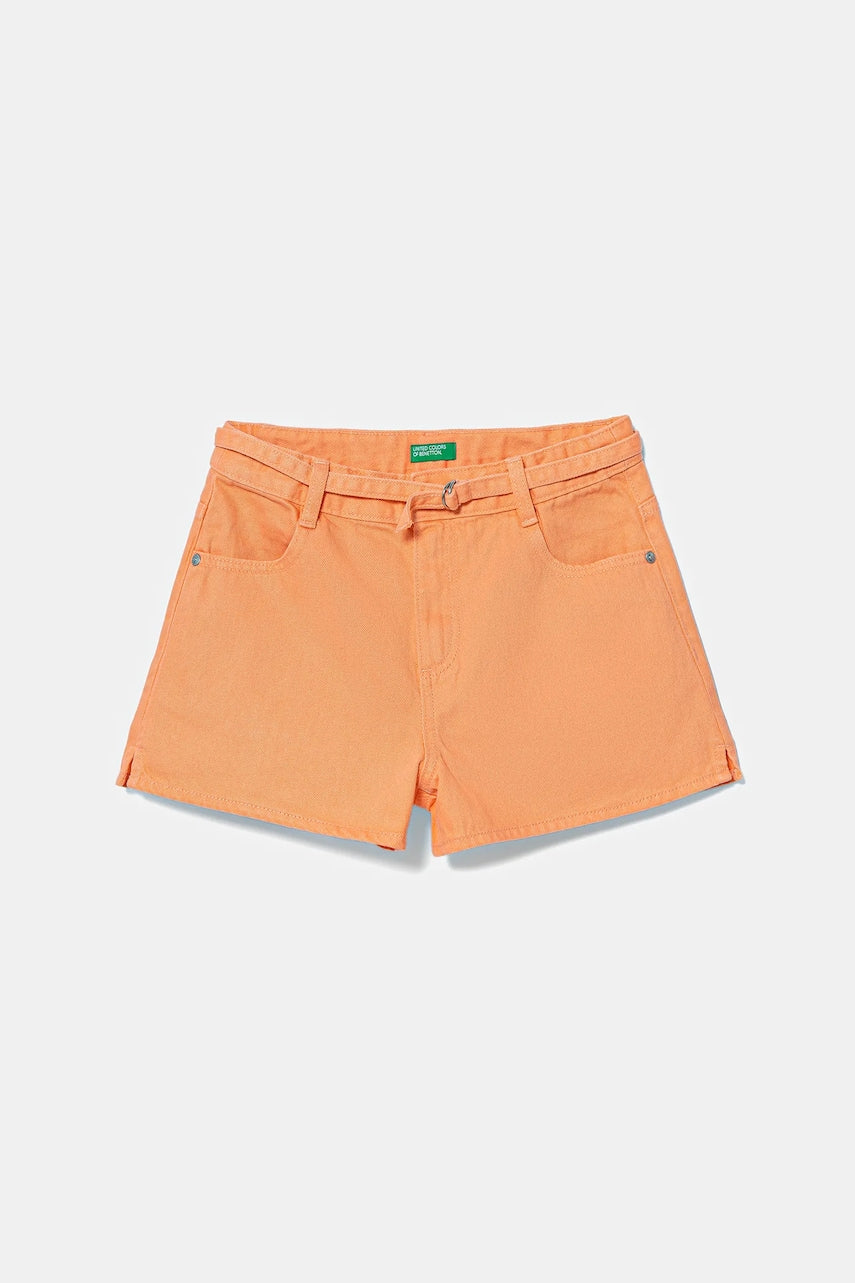 Otroške kratke hlače iz jeansa United Colors of Benetton oranžna barva, 4PLRC903Z