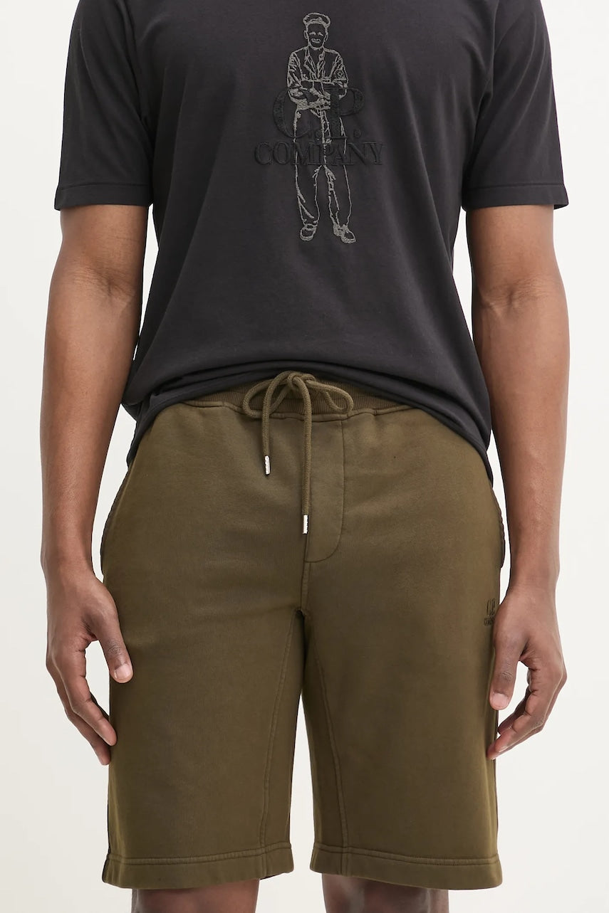 Pamučne kratke hlače C.P. Company za muškarce, boja: zelena, 18CMSB101B110044G