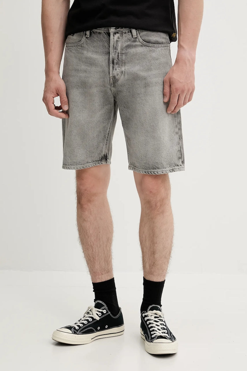 Bombažne kratke hlače iz jeansa G-Star siva barva, D24411-D933