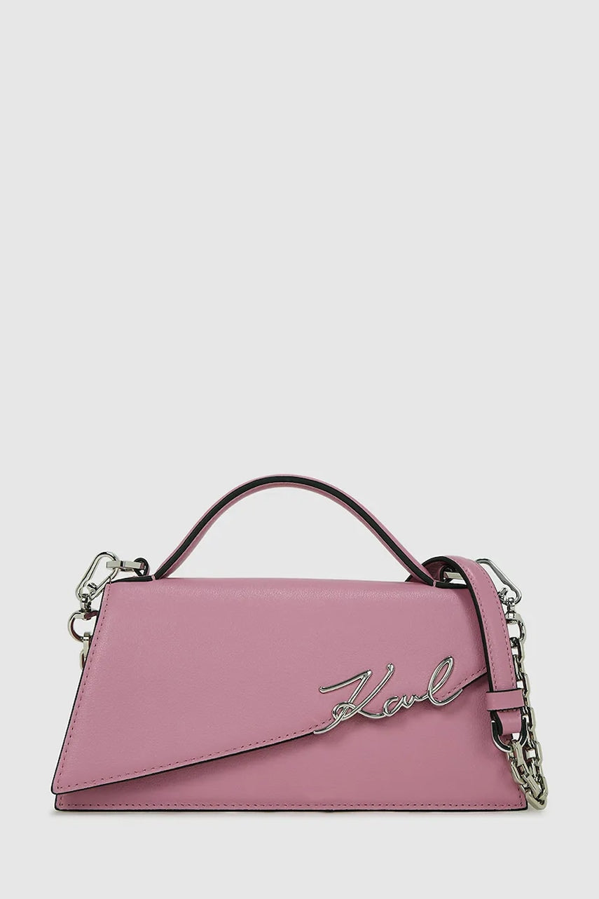 Kožna torba Karl Lagerfeld  IKON GRAINY boja: crvena, A1W30458