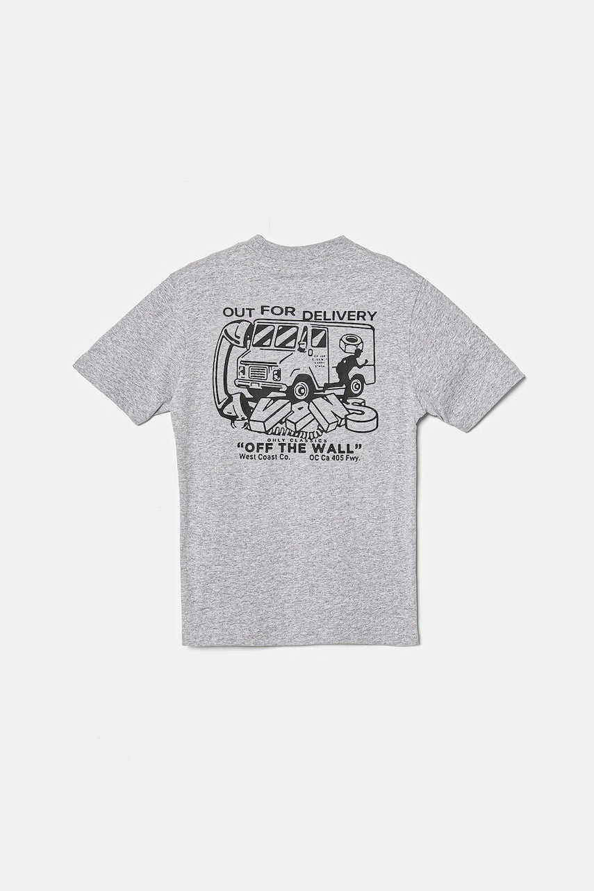 Otroška kratka majica Vans Next Stop siva barva, VN000MK3ATH1