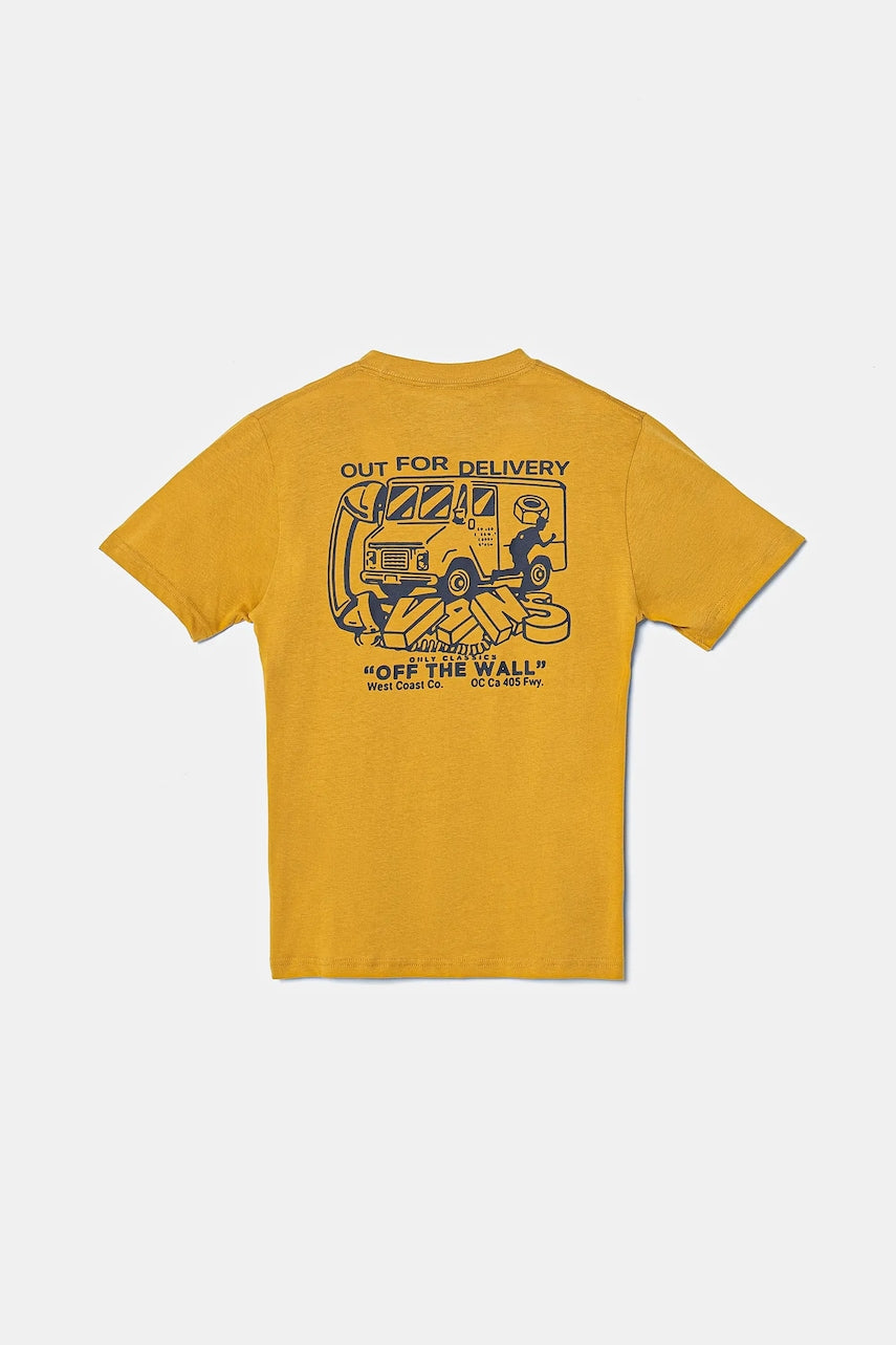 Dječja pamučna majica kratkih rukava Vans Next Stop boja: žuta, s tiskom, VN000MK3BL21