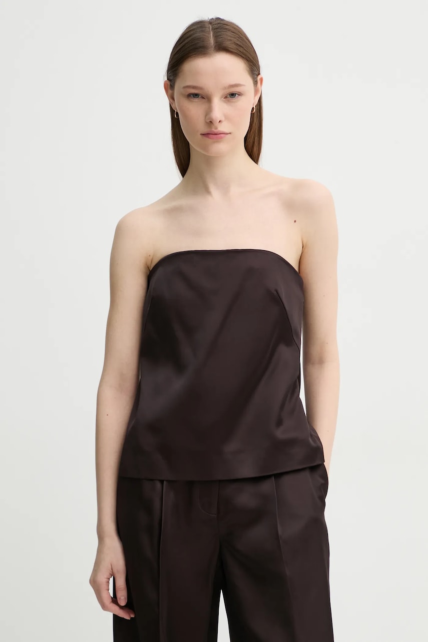 Bluza A.L.C. za žene, boja: smeđa, bez uzorka, 5TOPS01769