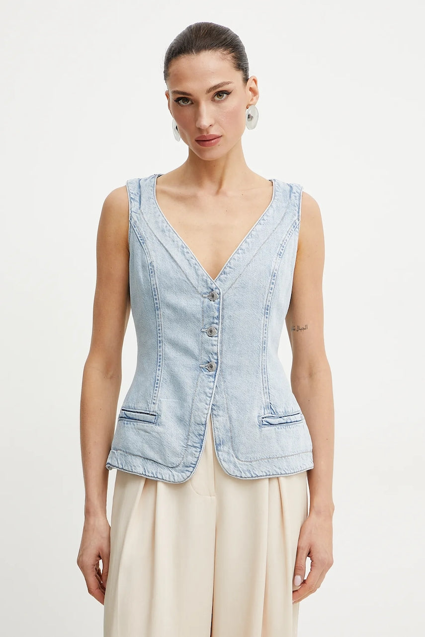 Telovnik iz jeansa Guess RIVA W5GN89 D5B96