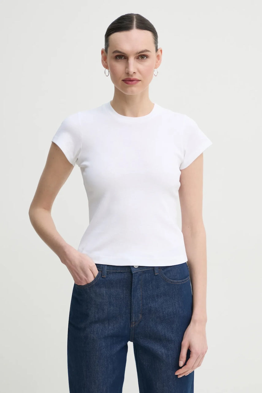 Bombažna kratka majica A.L.C. Avery ženska, bela barva, 8KTOP00851