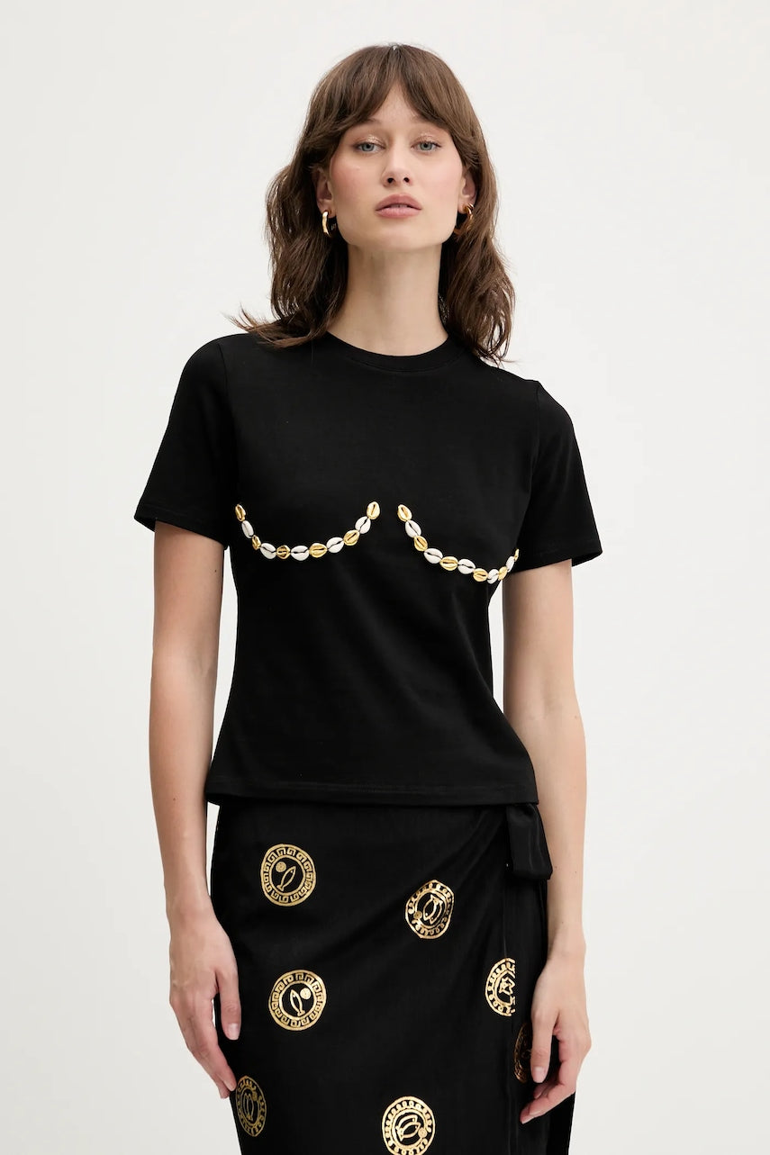 Kratka majica Never Fully Dressed ženska, črna barva, NFDTO1734