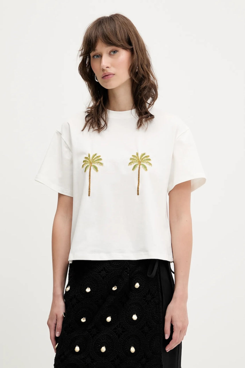 Kratka majica Never Fully Dressed ženska, bela barva, NFDTO1726