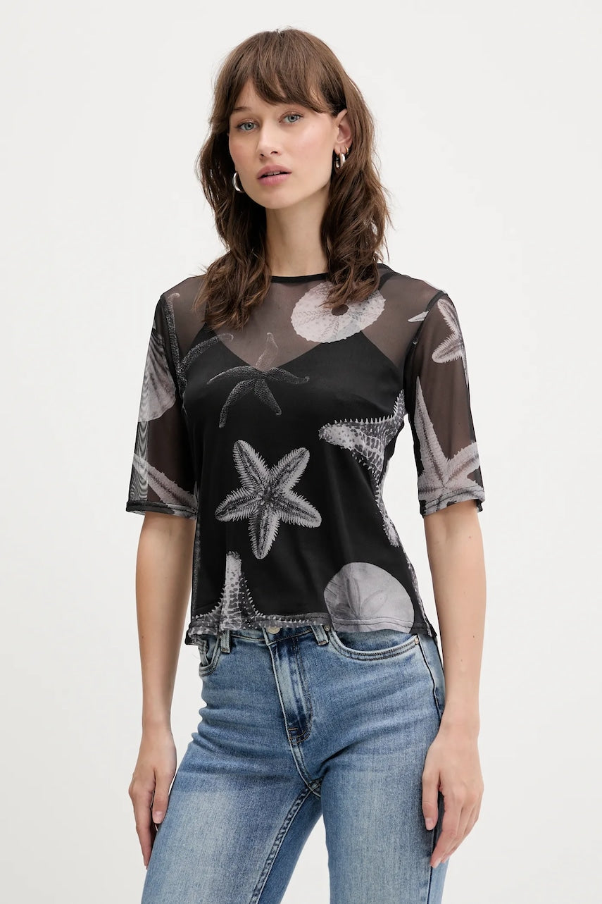 Kratka majica Never Fully Dressed ženska, črna barva, NFDTO1757