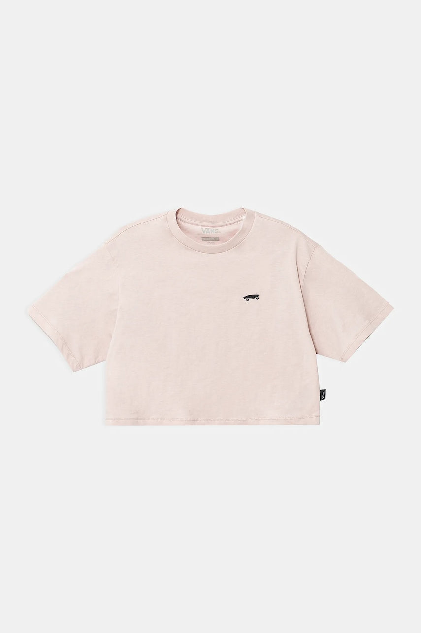 Dječja pamučna majica kratkih rukava Vans SALTON RELAX CROP boja: ružičasta, VN000P5RO3N1