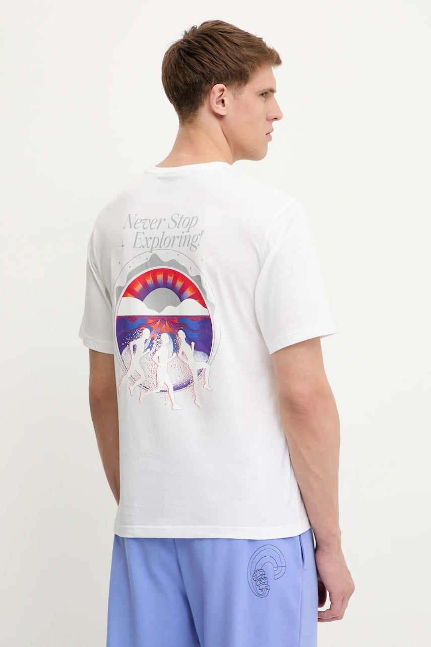 Pamučna majica The North Face Never Stop Relaxed boja: bijela, s tiskom, NF0A8C3AFN41