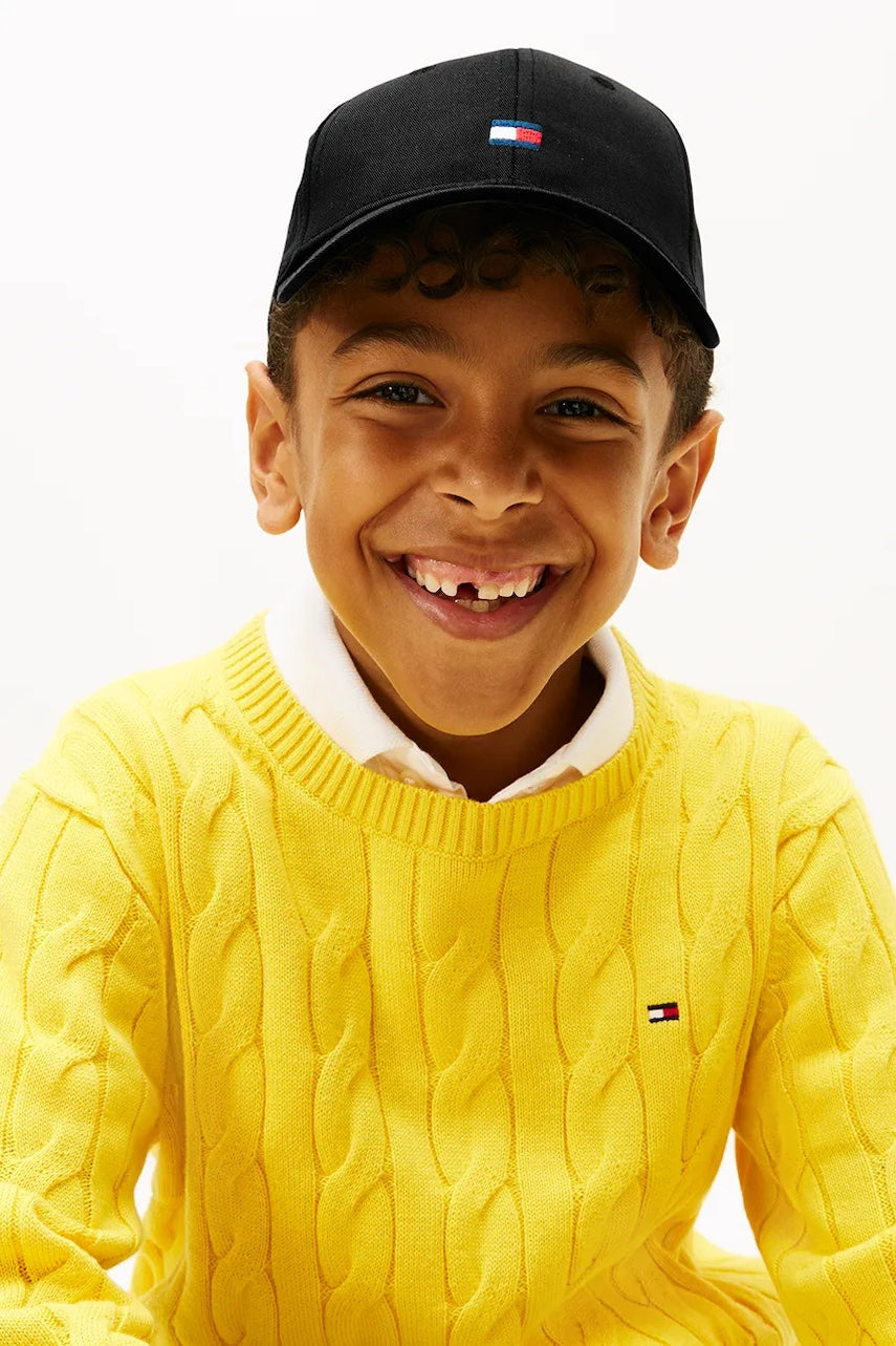 Otroška baseball kapa Tommy Hilfiger črna barva, KA0KA00025