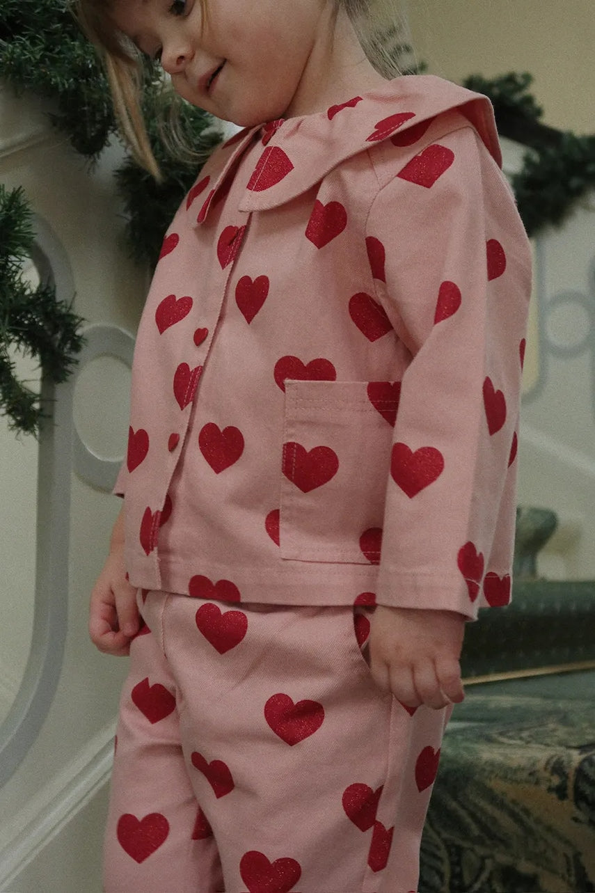 Dječja traper jakna Konges Sløjd MAGOT COLLAR JACKET GOTS boja: ružičasta, KS104356