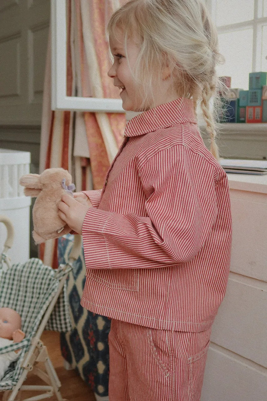 Otroška bombažna jakna Konges Sløjd LUC SHIRT JACKET GOTS oranžna barva, KS104352