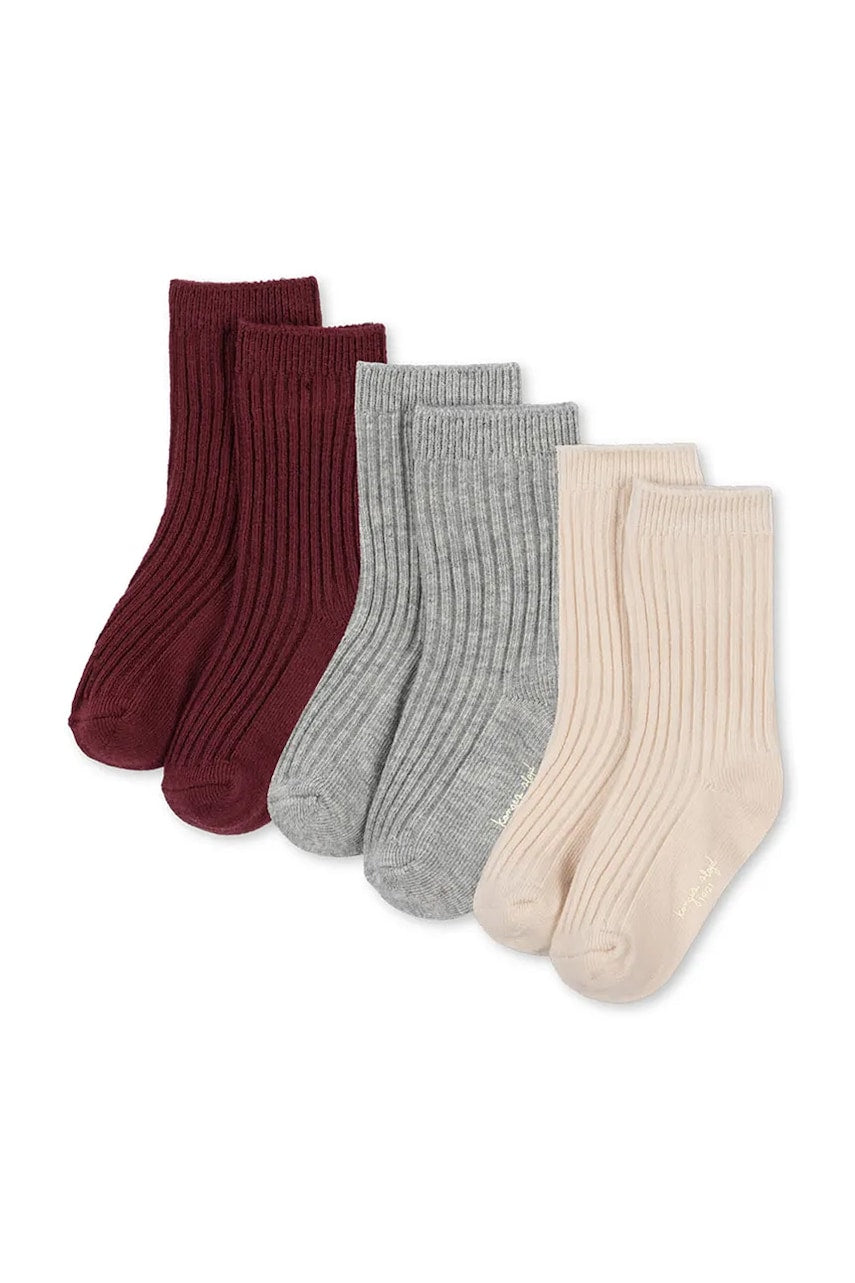 Dječje čarape s pamukom Konges Sløjd 3 PACK RIB SOCKS KS104187