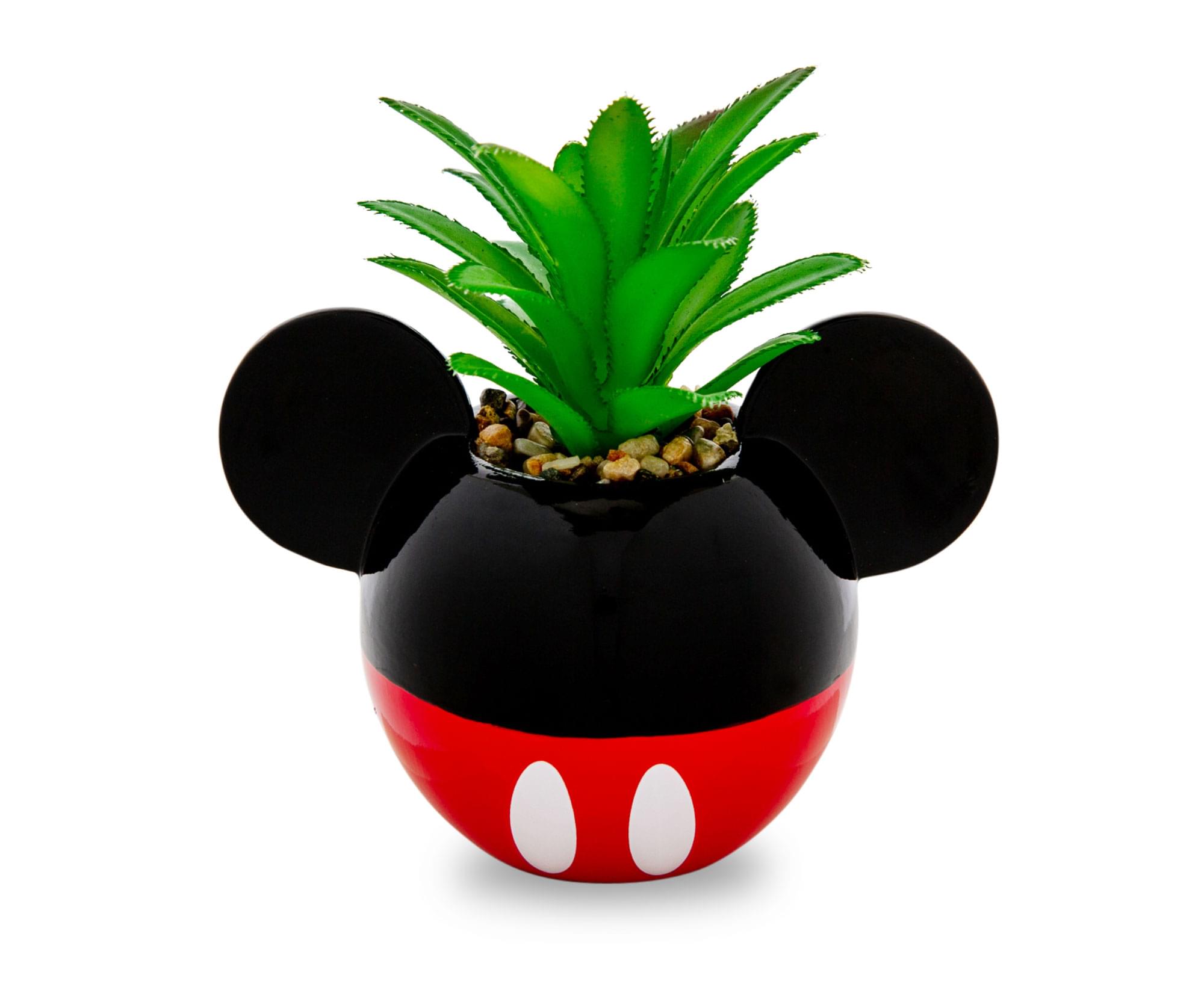 Disney Mickey Mouse 3" Ceramic Mini Planter with Artificial Succulent