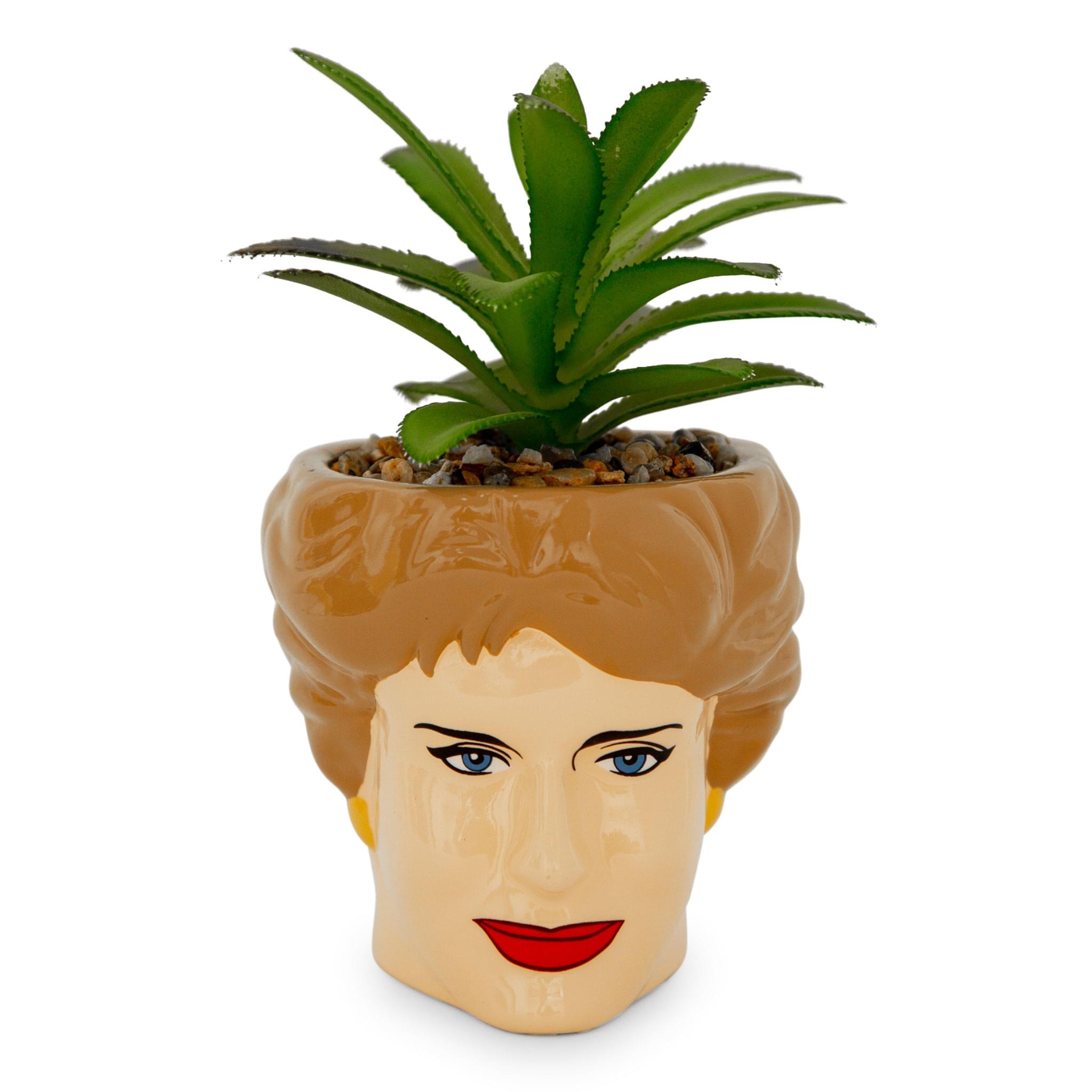 The Golden Girls Blanche 3" Ceramic Mini Planter With Artificial Succulent