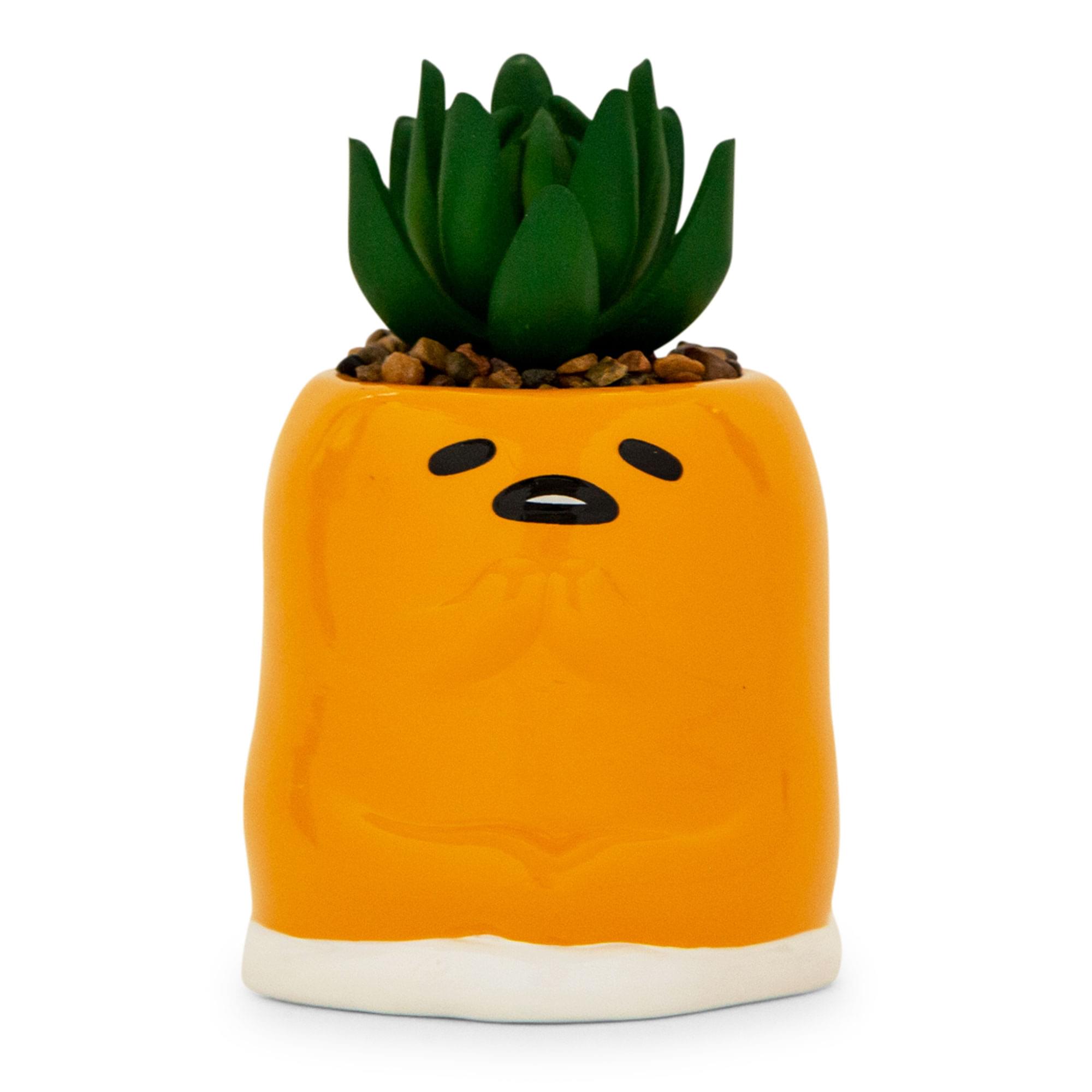 Sanrio Gudetama Meditation 3" Mini Planter With Artificial Succulent