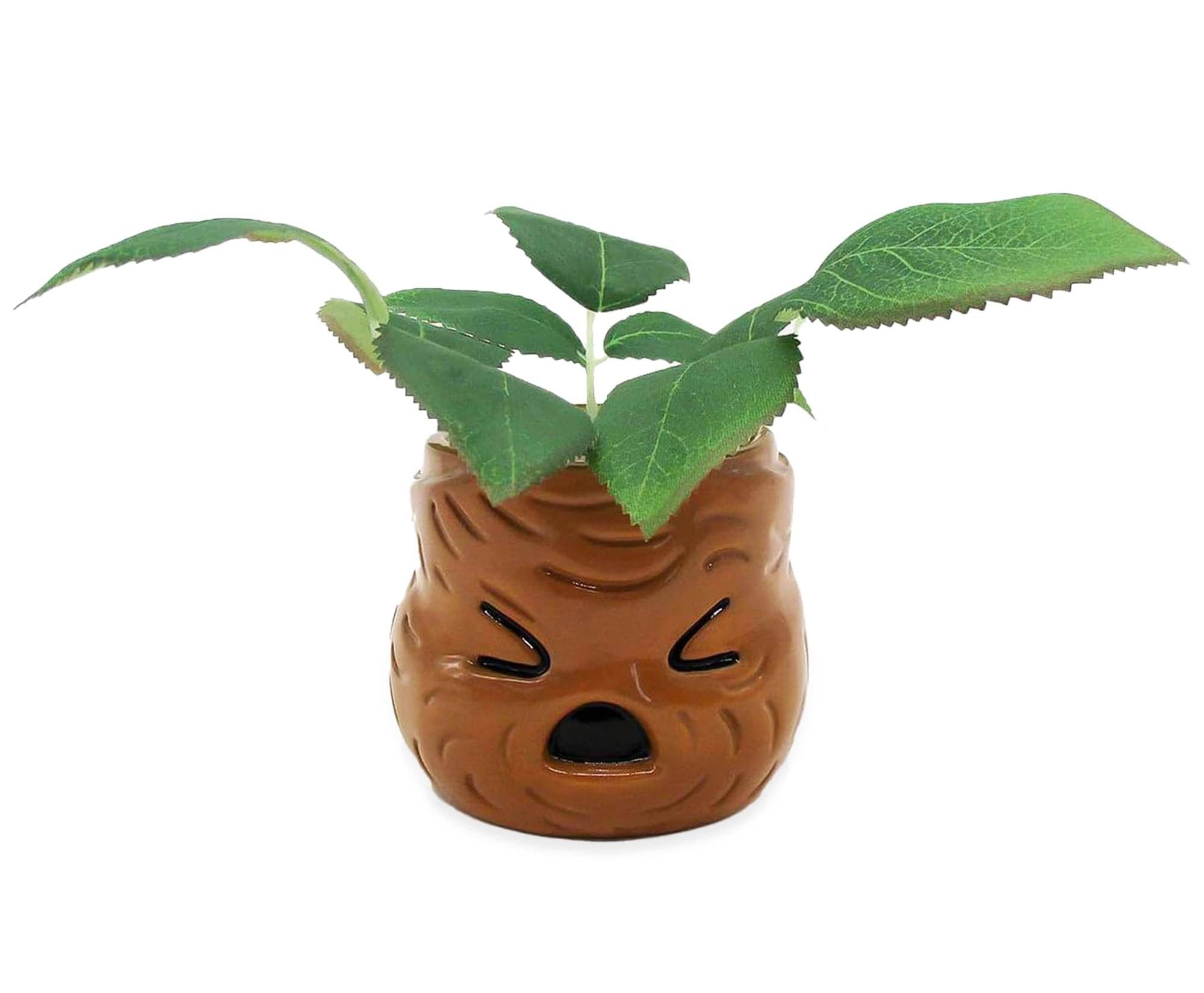 Harry Potter Mandrake Face 6" Ceramic Planter with Artificial Succulent