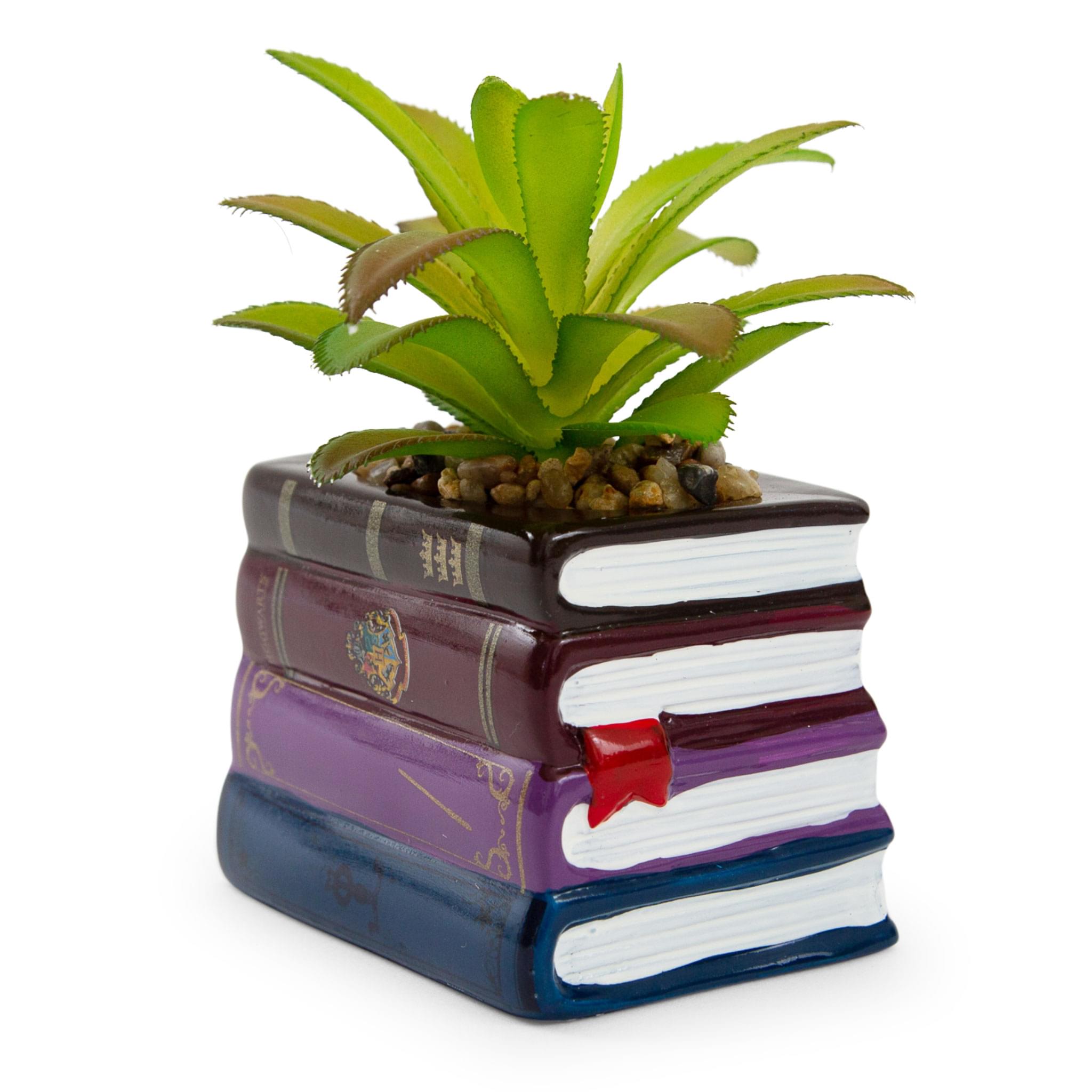 Harry Potter Book Stack 3" Ceramic Planter With Artificial Succulent